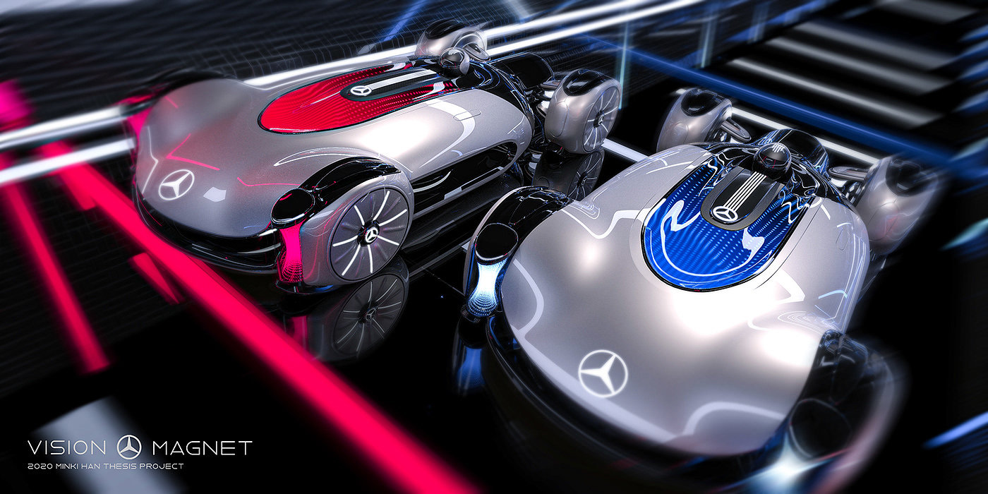 Automobile design，concept，Hand drawn，Benz，VISION MAGNET，racing，magnetic，