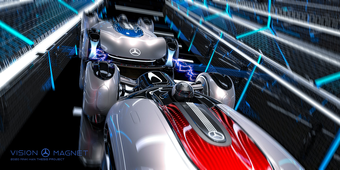 Automobile design，concept，Hand drawn，Benz，VISION MAGNET，racing，magnetic，