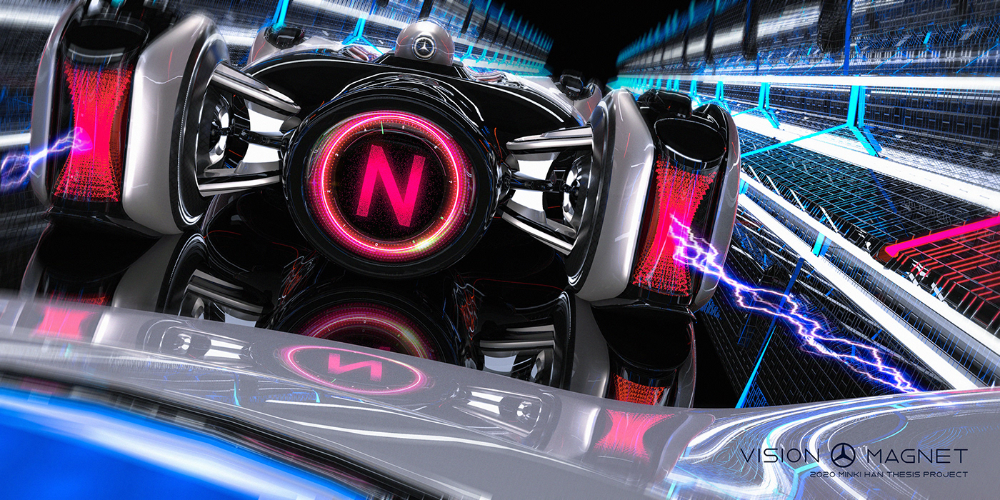 Automobile design，concept，Hand drawn，Benz，VISION MAGNET，racing，magnetic，
