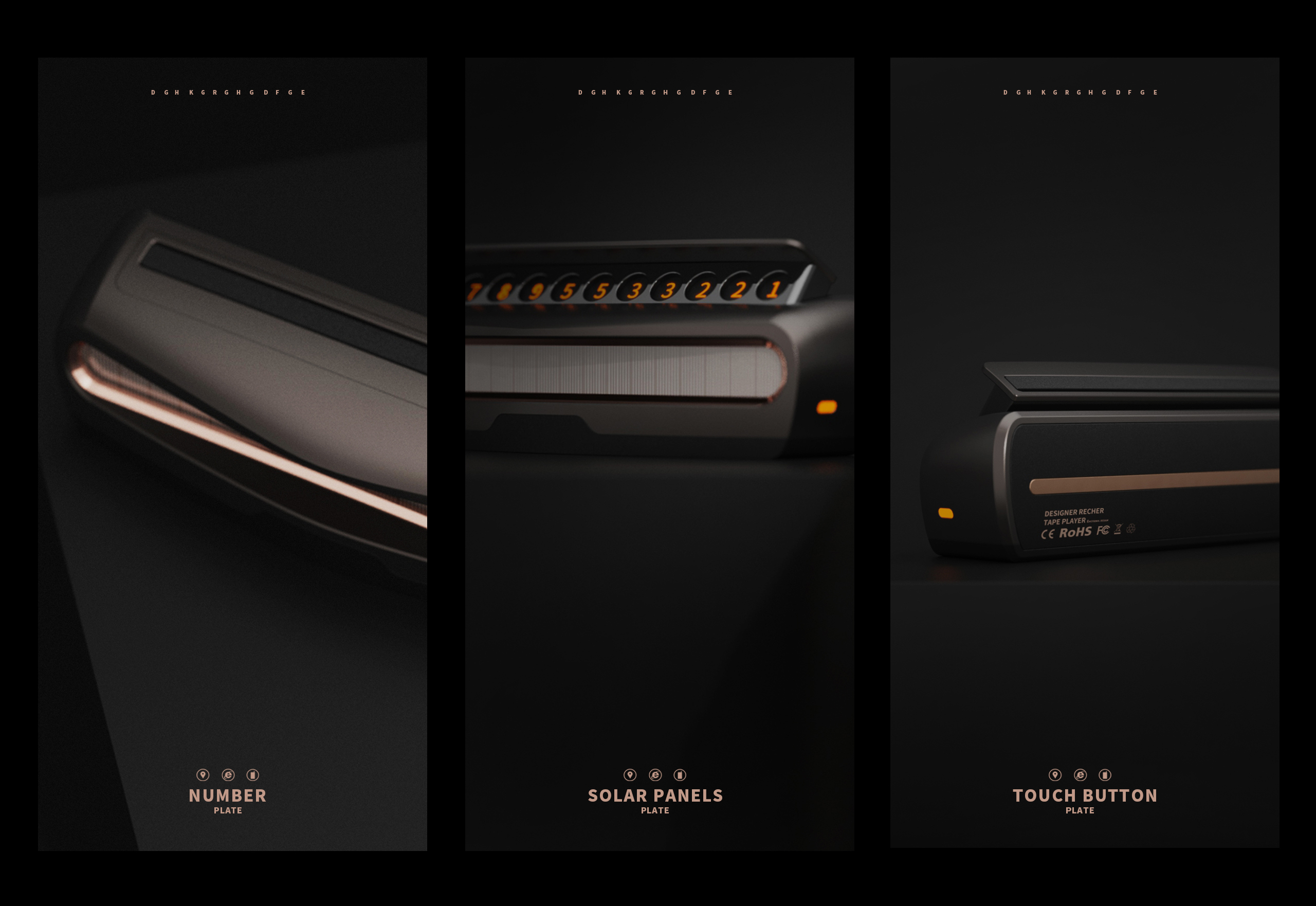 Electric number plate，Smart number plate，，Parking sign，Number plate，Automatic stop sign，Typesetting，Render，