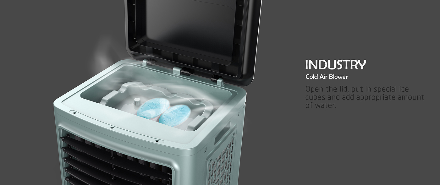 Air cooler，Industrial electrical appliances，Hot summer，product design，Pictographic industrial design，