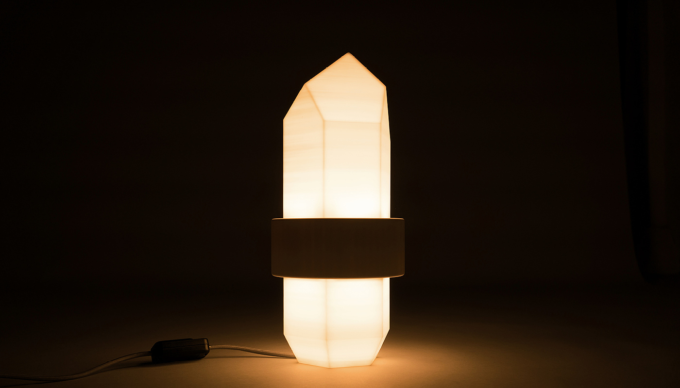 gemstone，Arco table lamp，Inspiration and inspiration，3D printing，product design，