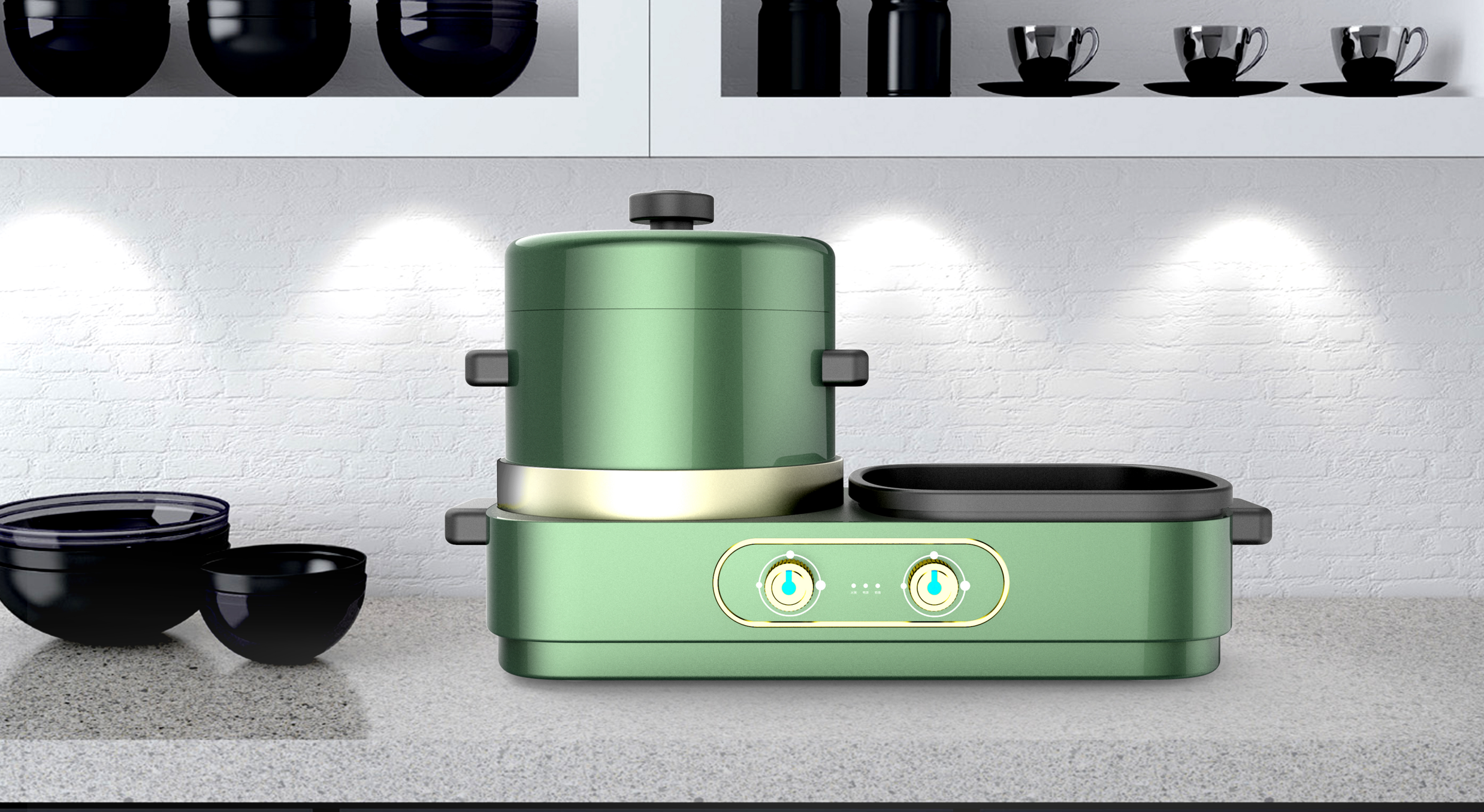 Design of multifunctional cooker，Kitchen appliance design，industrial design，Shenzhen design company，Shenzhen Industrial Design，