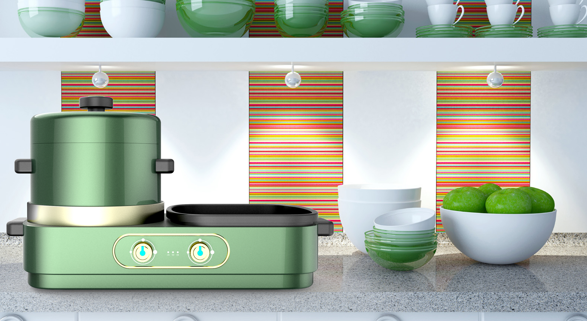 Design of multifunctional cooker，Kitchen appliance design，industrial design，Shenzhen design company，Shenzhen Industrial Design，