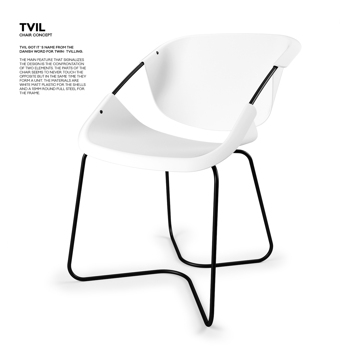 Tvil chair，furniture design ，simple and easy，Frame and line，