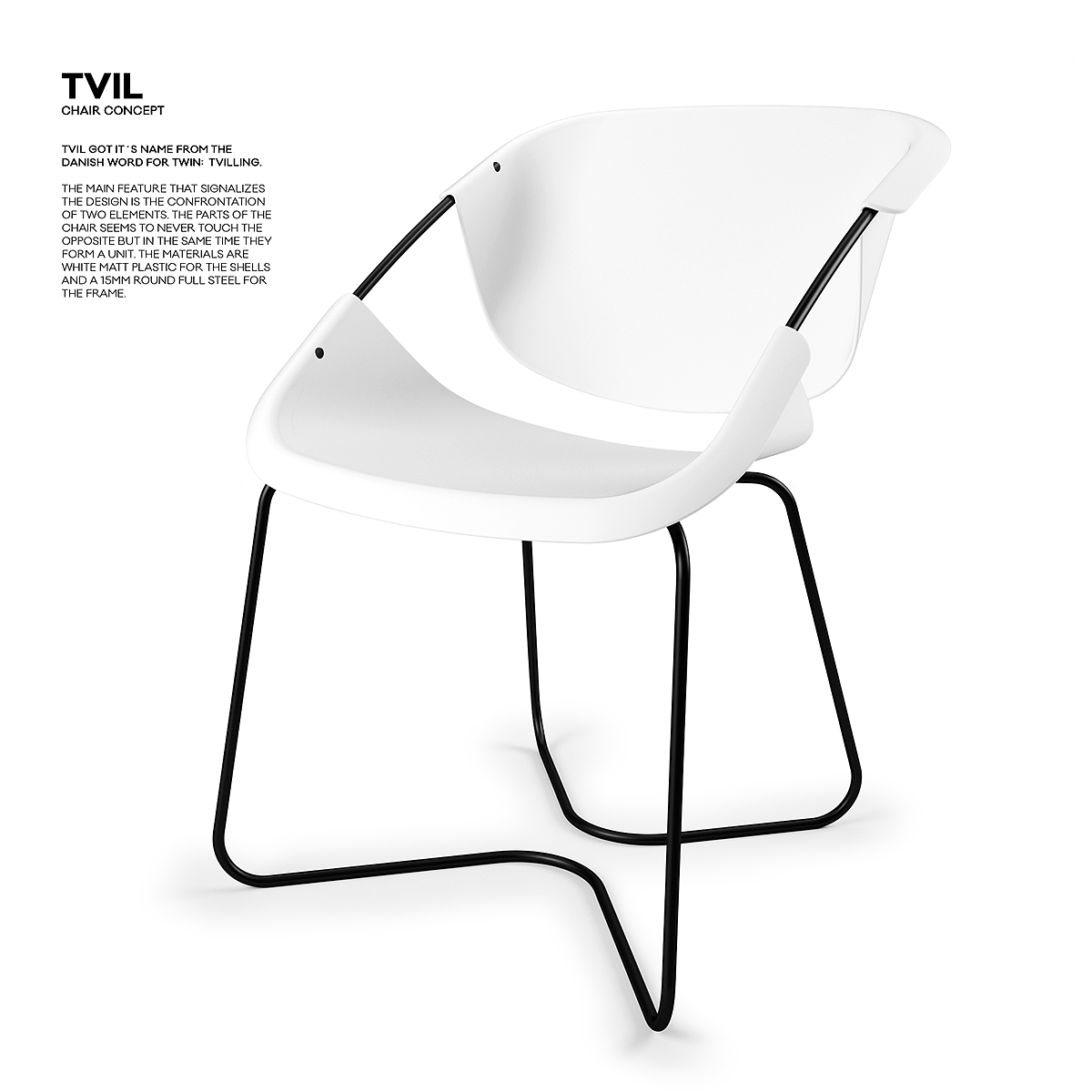 Tvil chair，furniture design ，simple and easy，Frame and line，