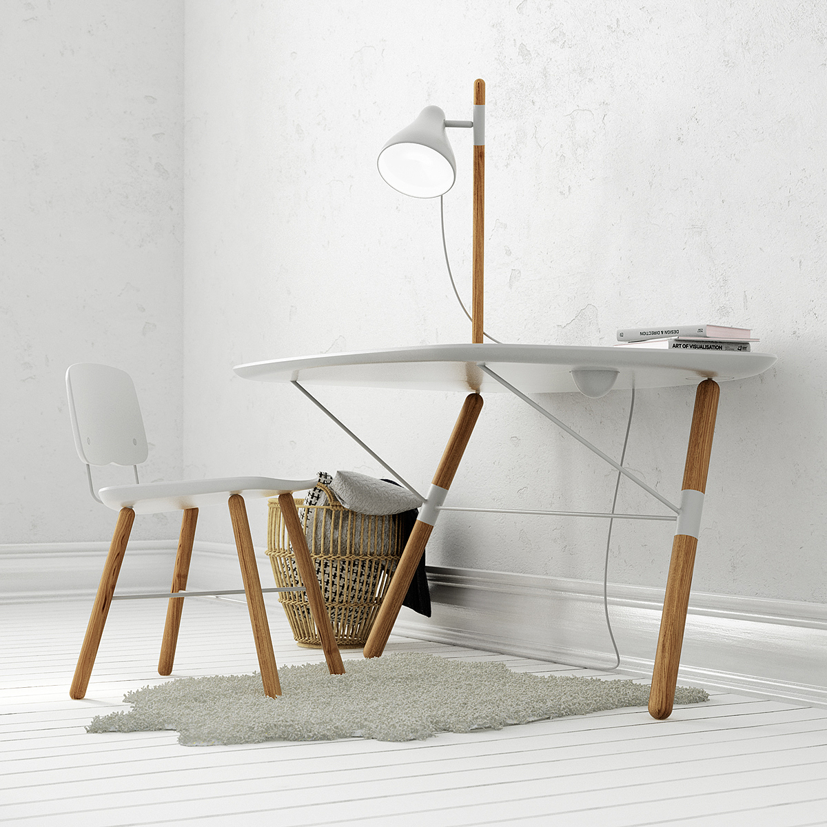 简化，简易，工作空间，家具设计，