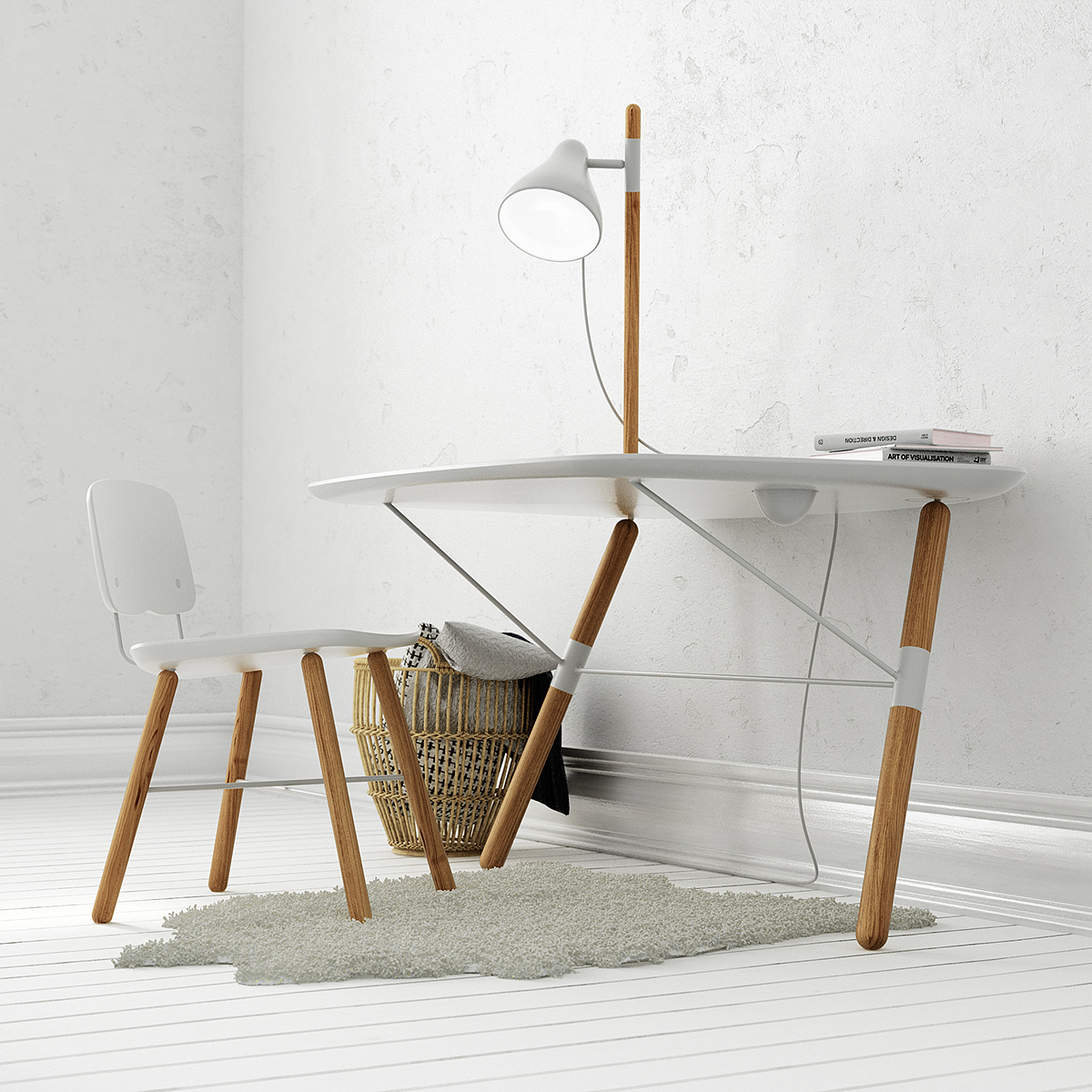 simplify，simple and easy，working space，furniture design ，