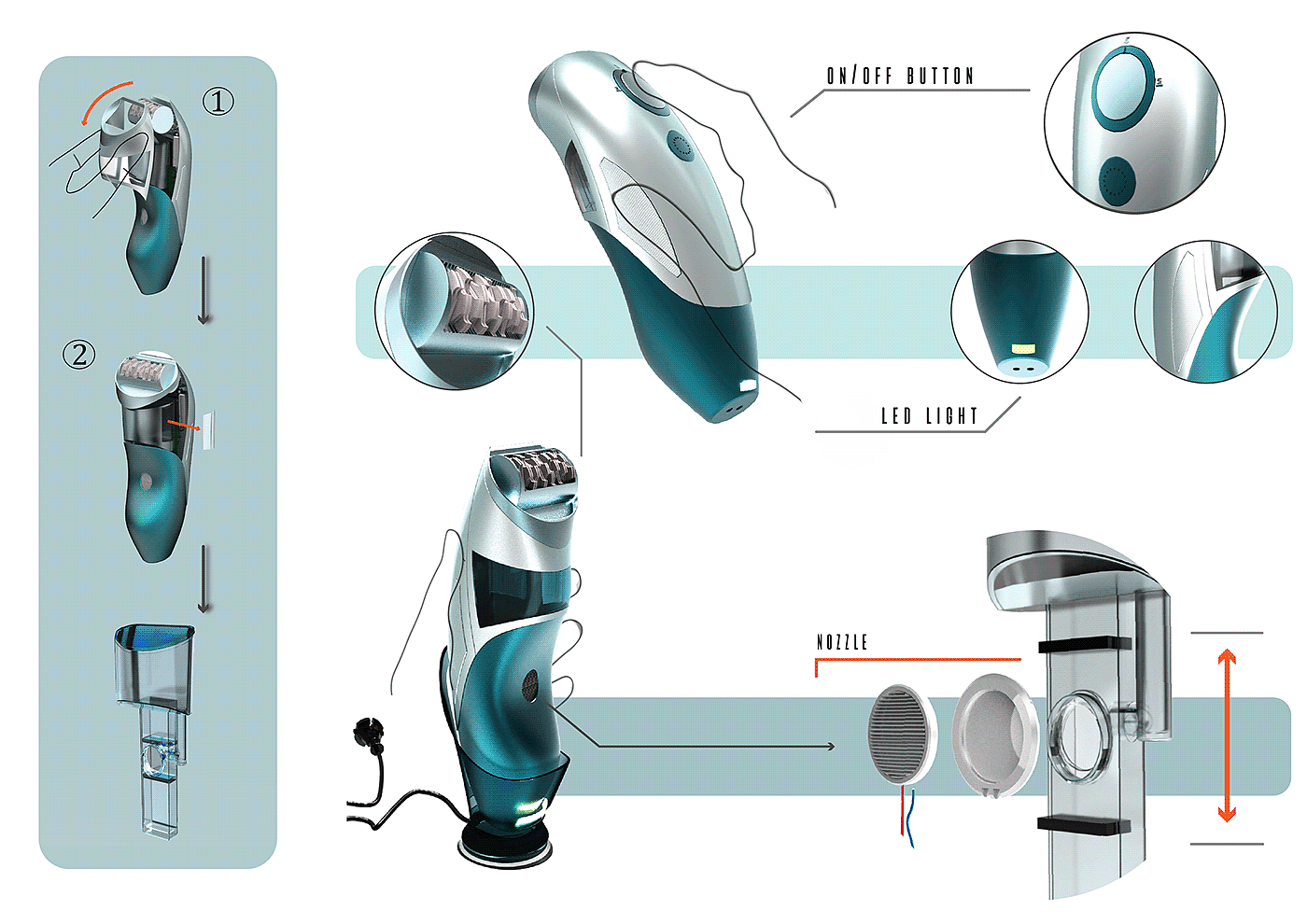 Hair Removal Tool，脱毛工具，美容美体工具，产品设计，