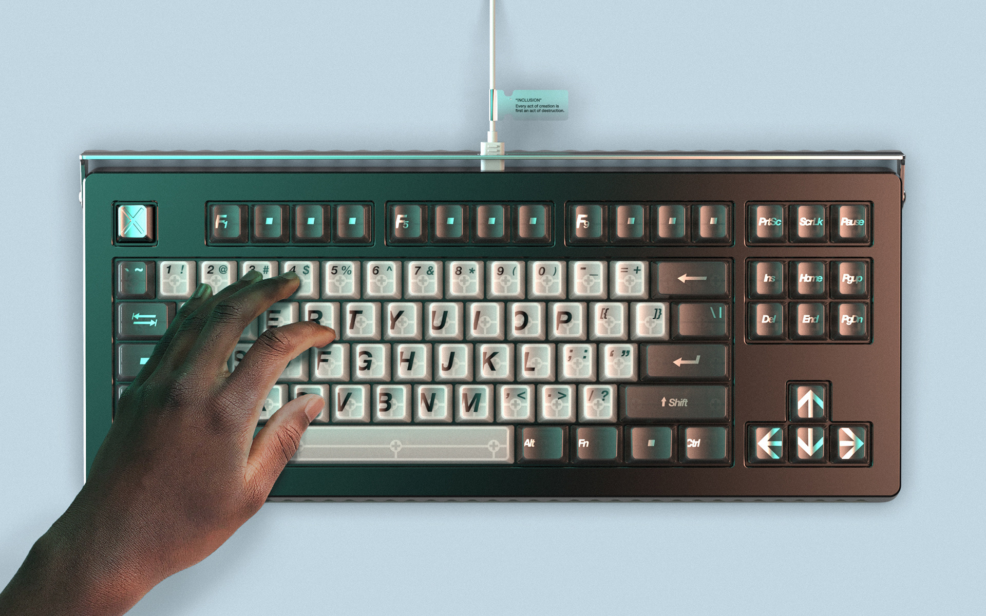 INCLUSION，keyboard，Excavator fork，