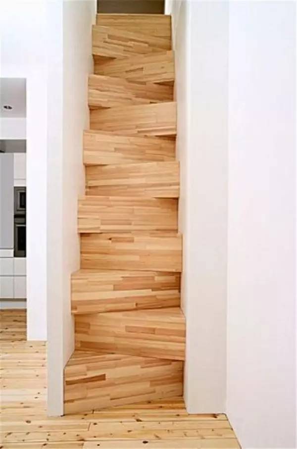 Interior design，Attic stairs，Space utilization，Material matching，