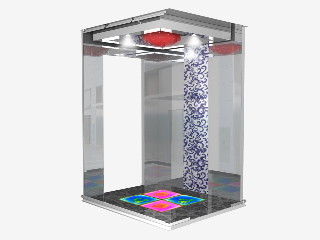 Elevator car，External call，Elevator.，Lift car，Button，