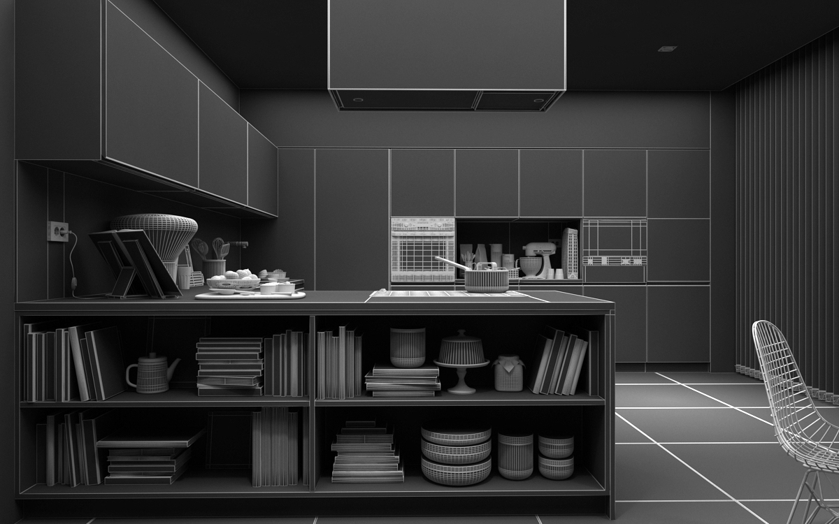 Kitchen design，Interior decoration，Interior design，Design modeling and process，