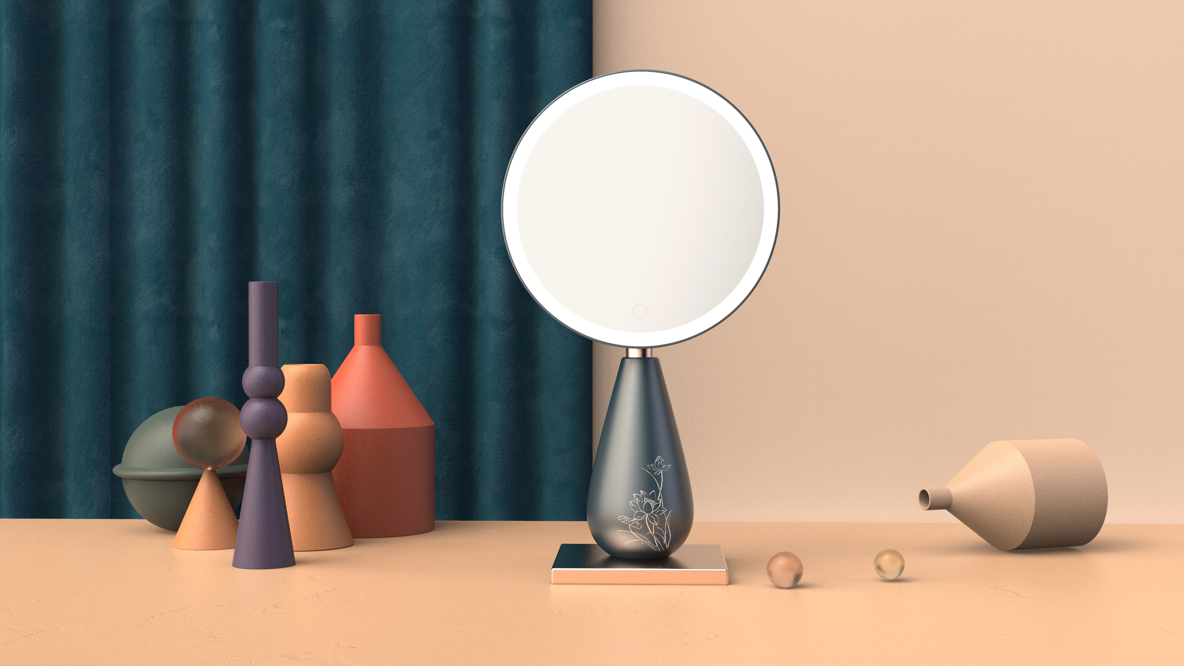 Beauty mirror，appearance，mirror，Render，