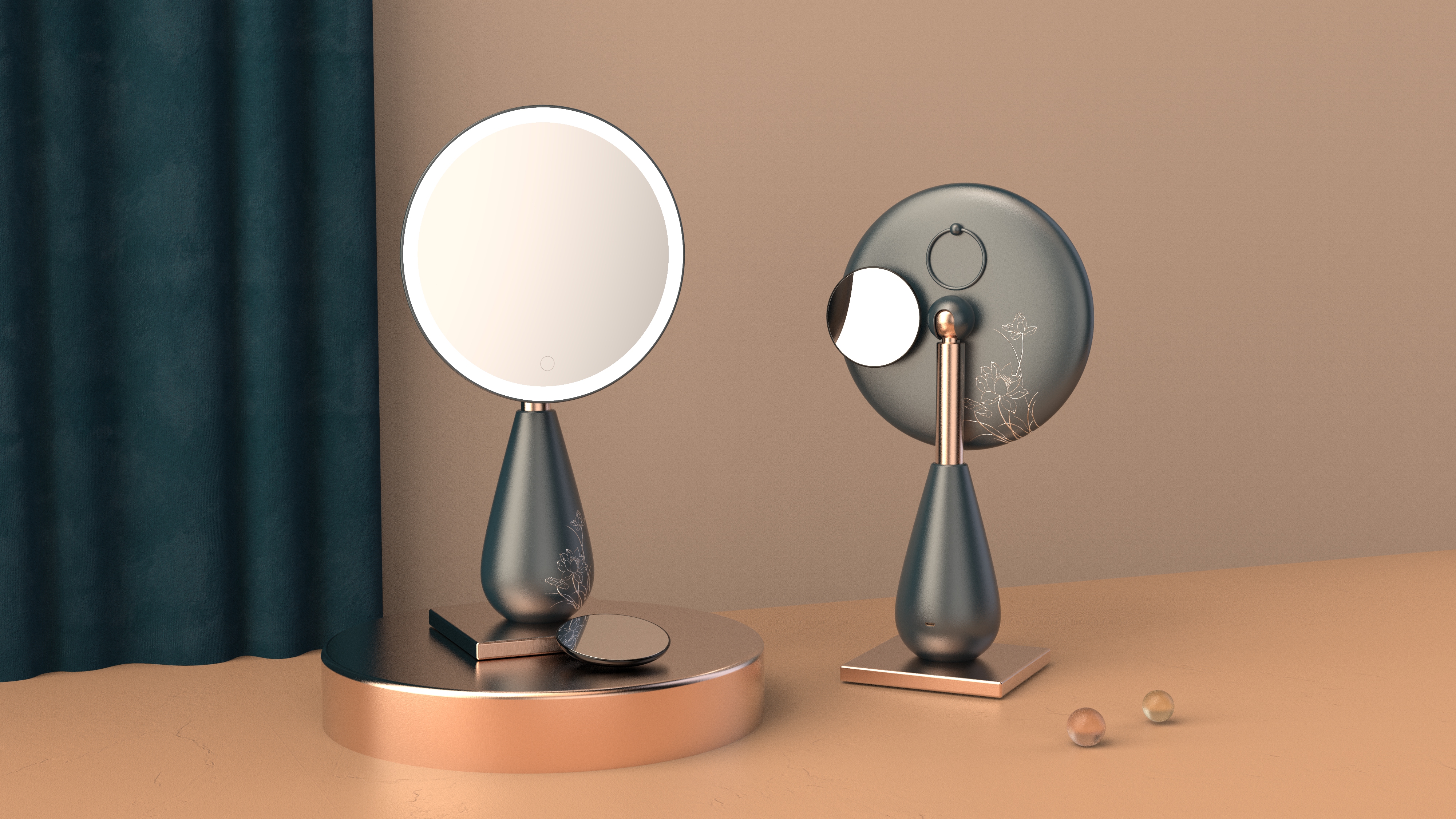 Beauty mirror，appearance，mirror，Render，
