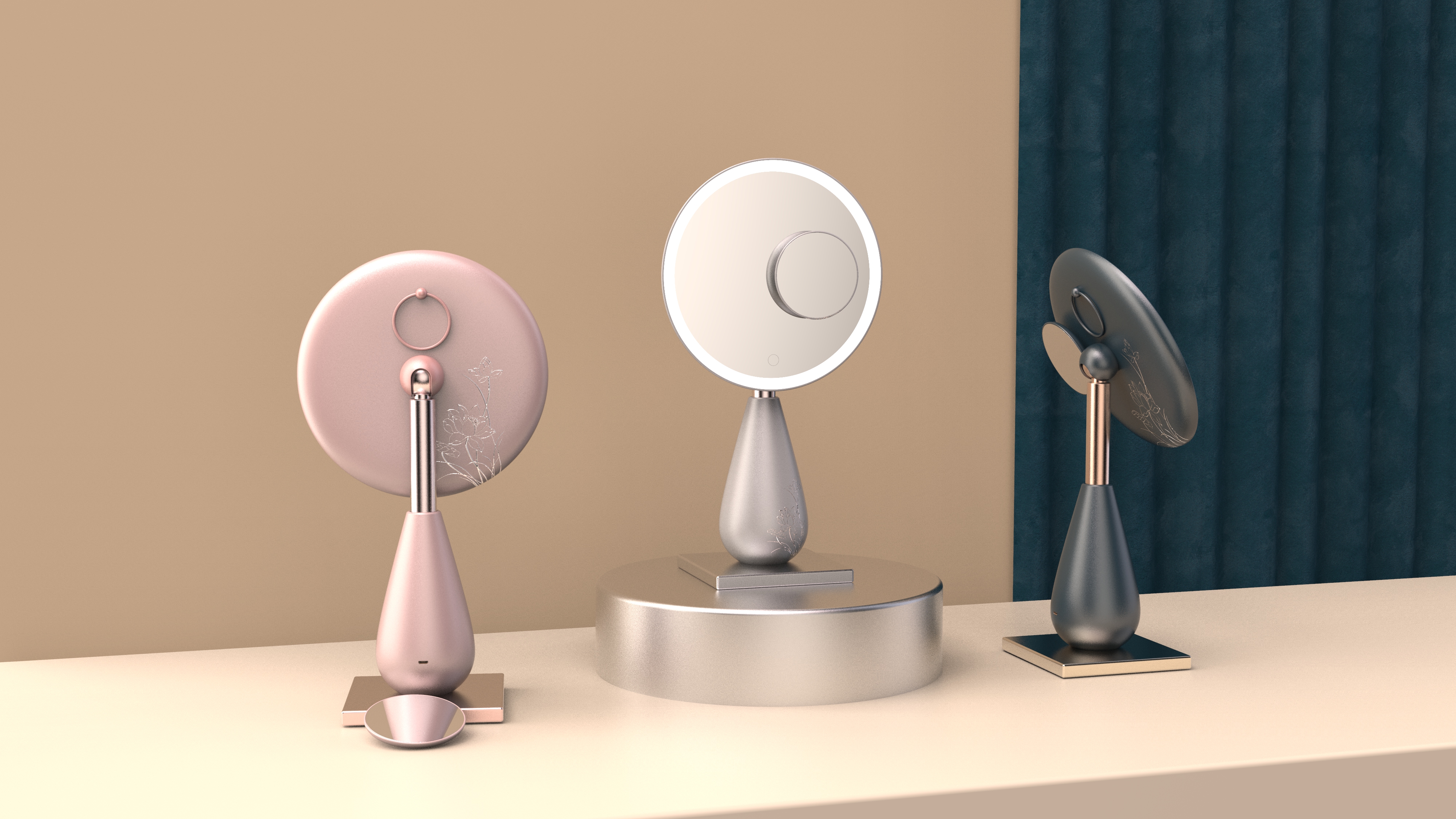 Beauty mirror，appearance，mirror，Render，