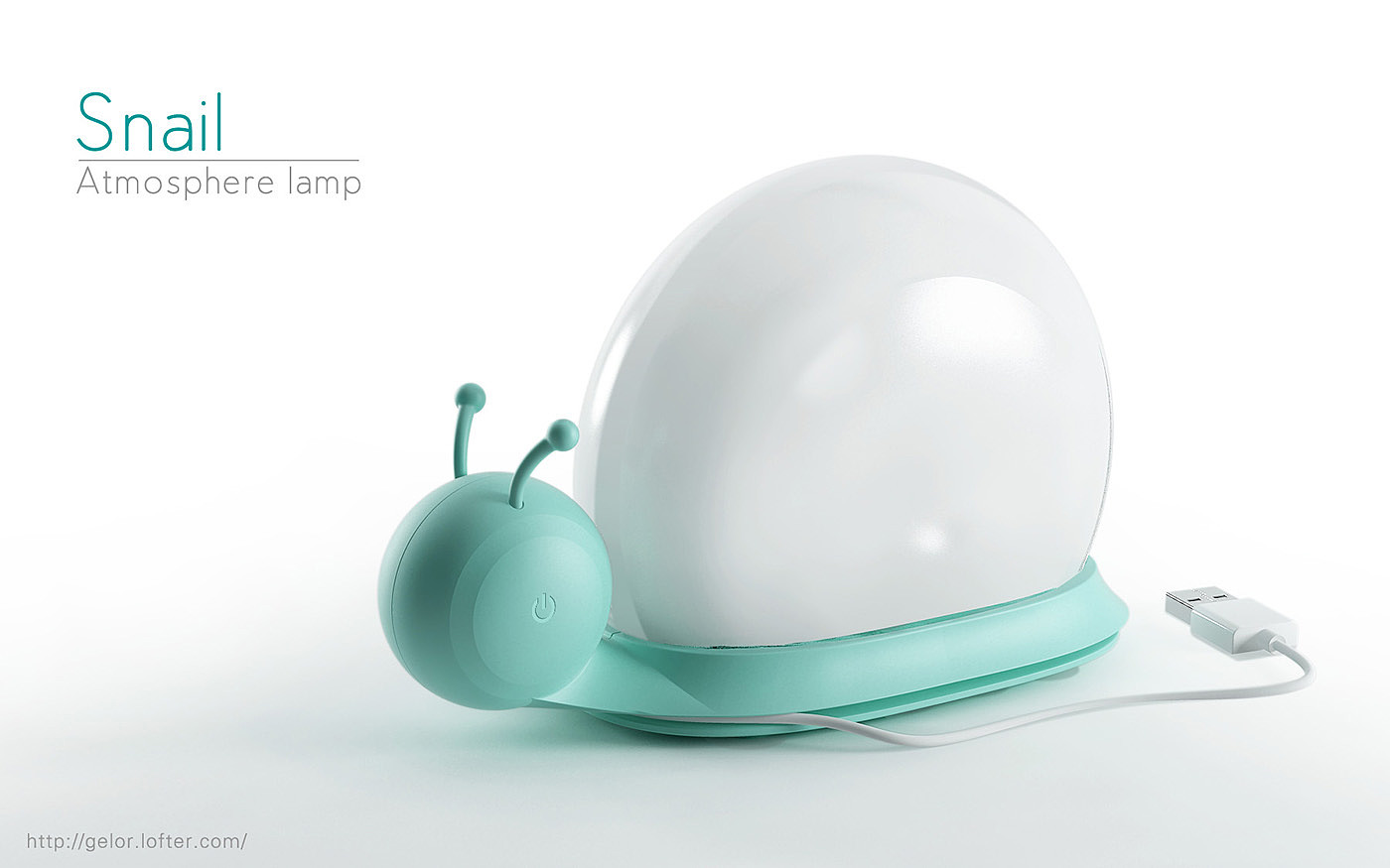 USB interface，simple，lovely，snail，Atmosphere lamp，