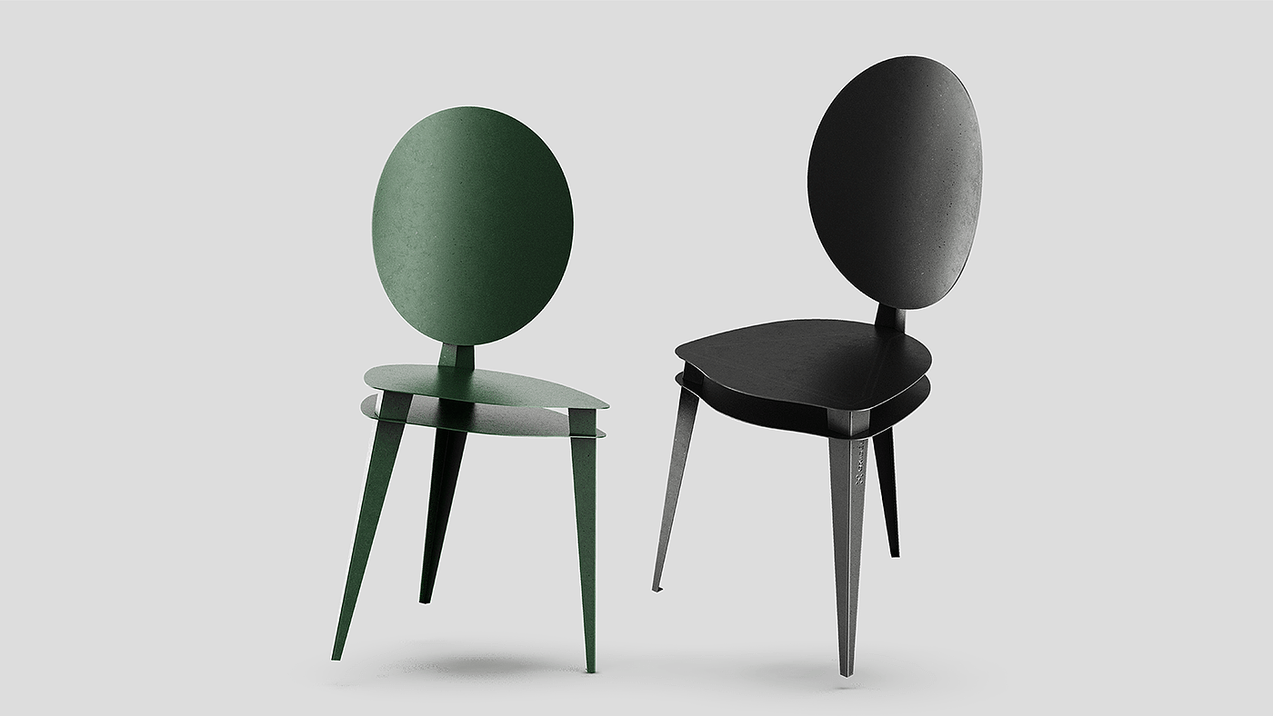 椅子，Lilian Thollet，钢材制成，