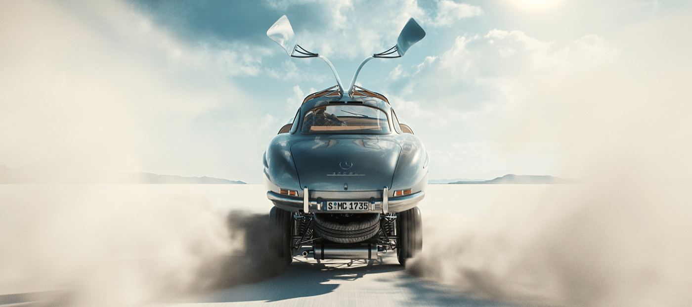 cgi，TRABTECH，Benz，3d，Ou Yi，mercedes，Classic car，Automobile design，