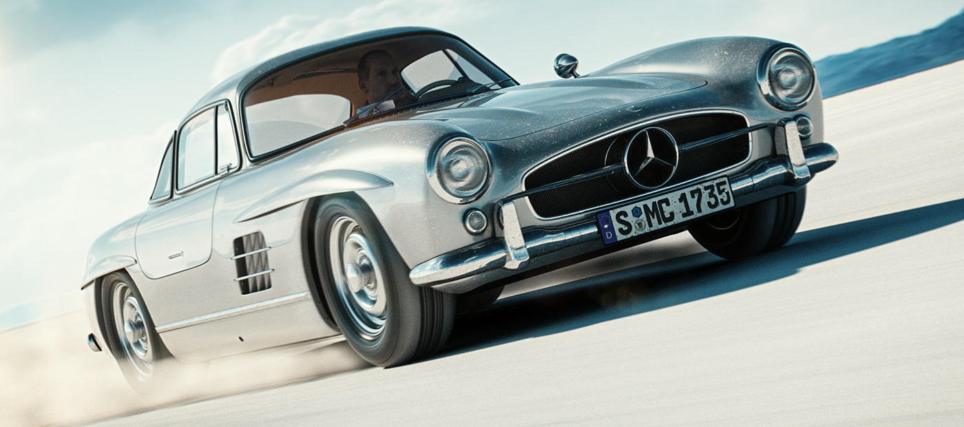 cgi，TRABTECH，Benz，3d，Ou Yi，mercedes，Classic car，Automobile design，