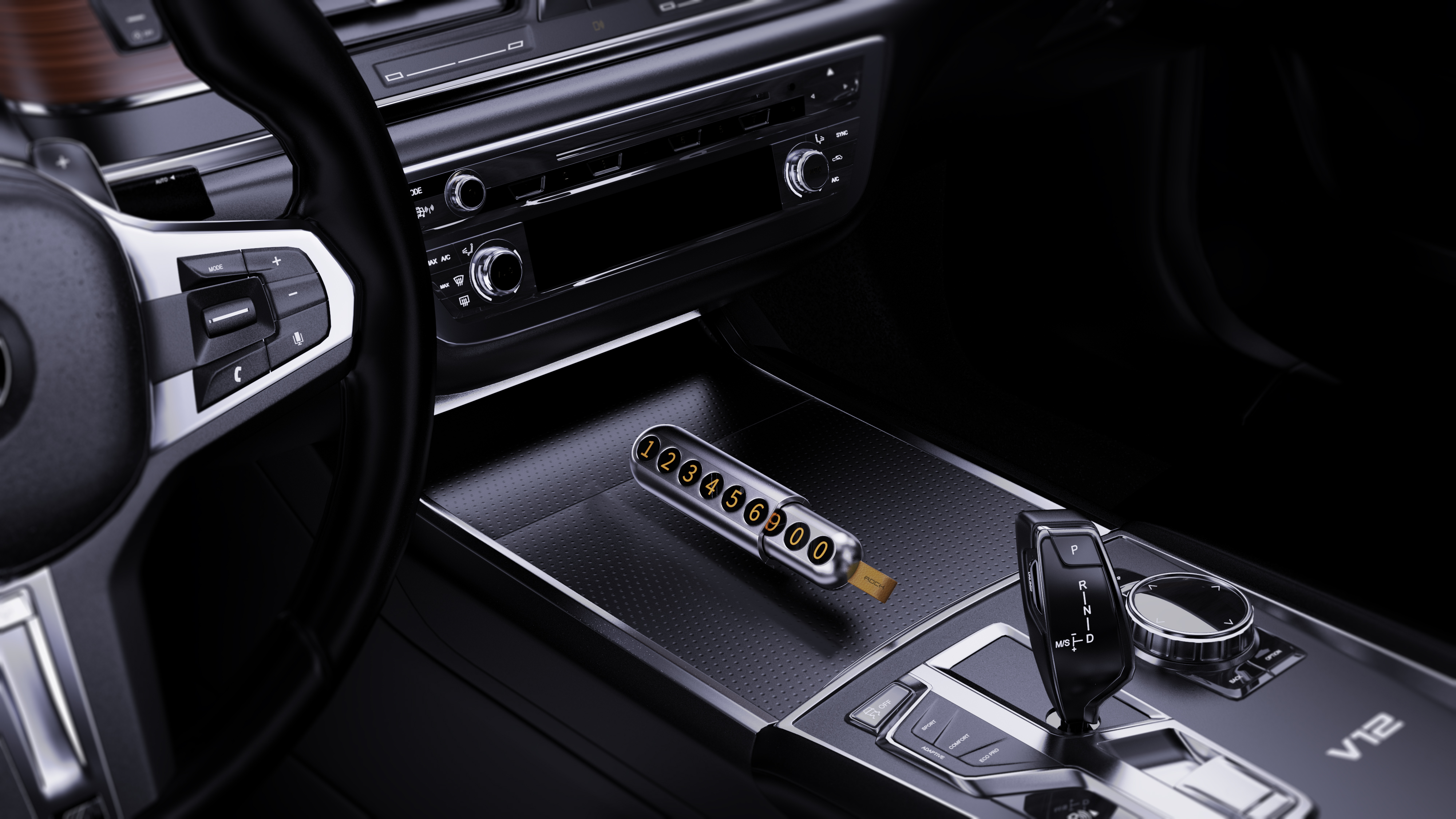 Number plate capsule pull parking leather details，