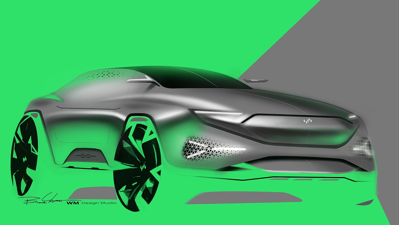 Chen Sheng，Automobile design，Hand drawn，Concept car design，
