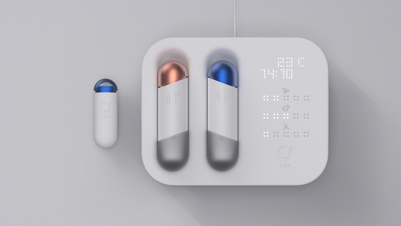 Aer asthma management system，Portable，beautiful，fashion，Medical assistance，