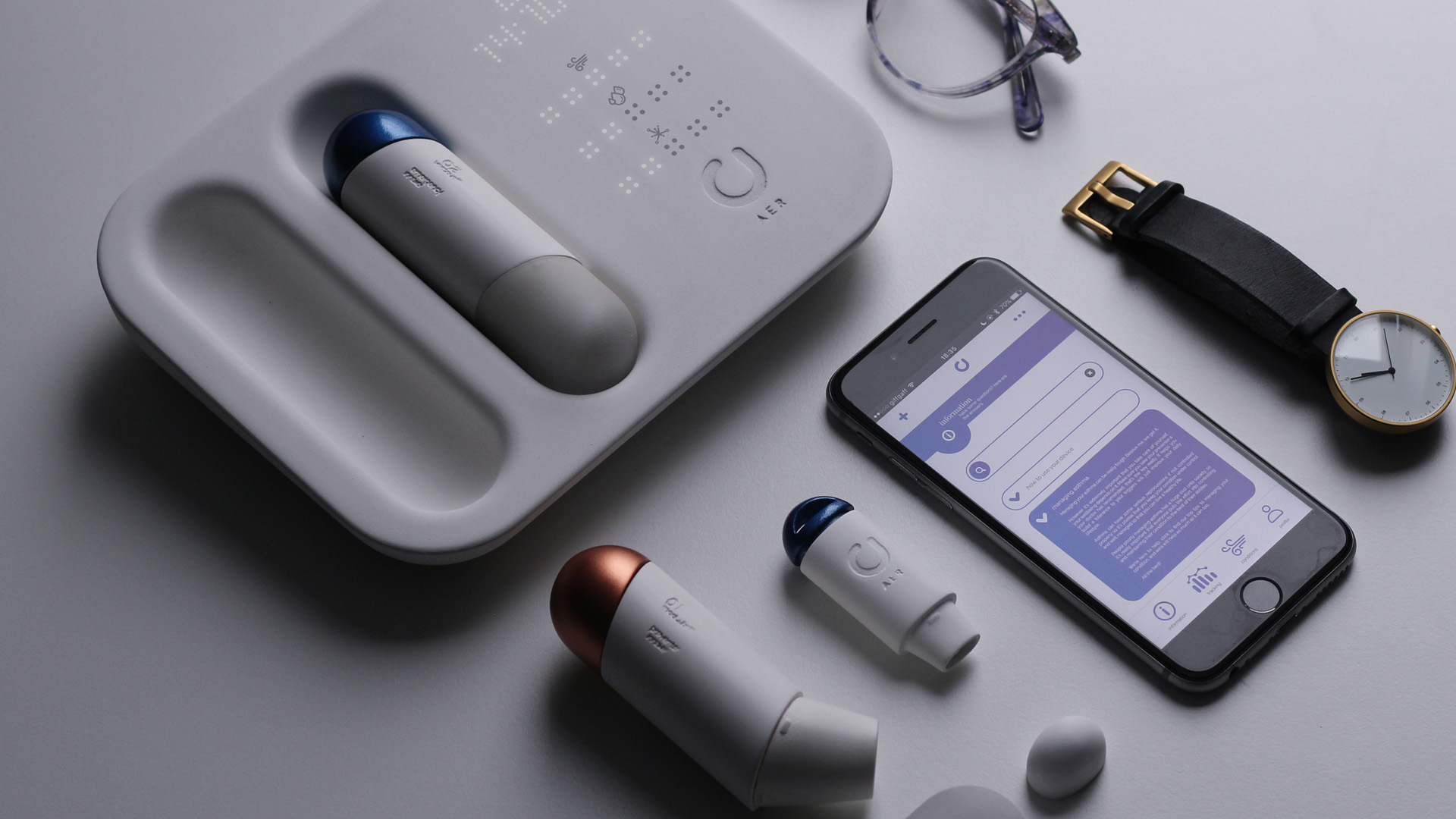 Aer asthma management system，Portable，beautiful，fashion，Medical assistance，