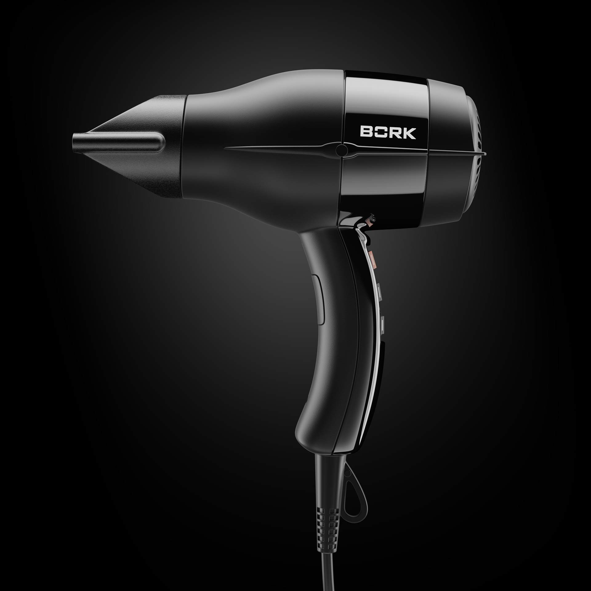 Cool black，Bock brand，hair drier，3D model rendering，