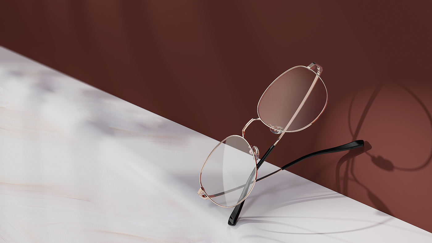 Render，glasses，design sketch，