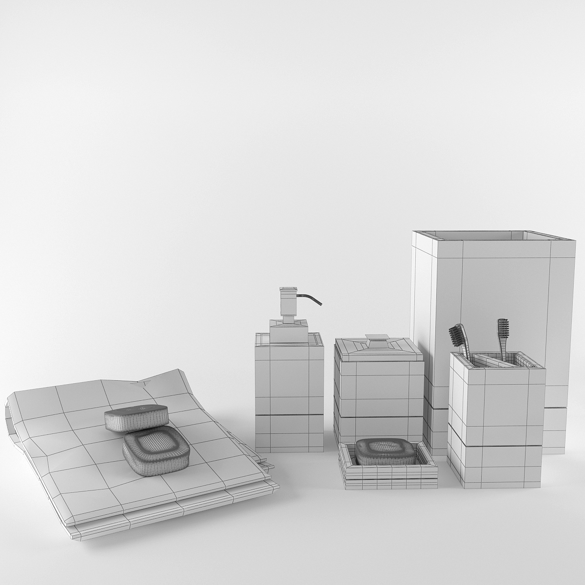 concise，generous，Toilet wash suit，Model rendering，