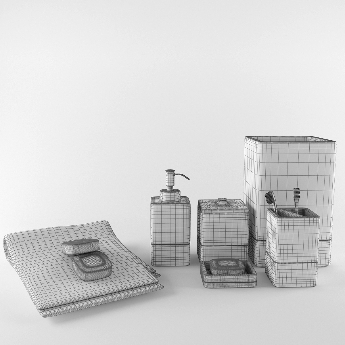 concise，generous，Toilet wash suit，Model rendering，