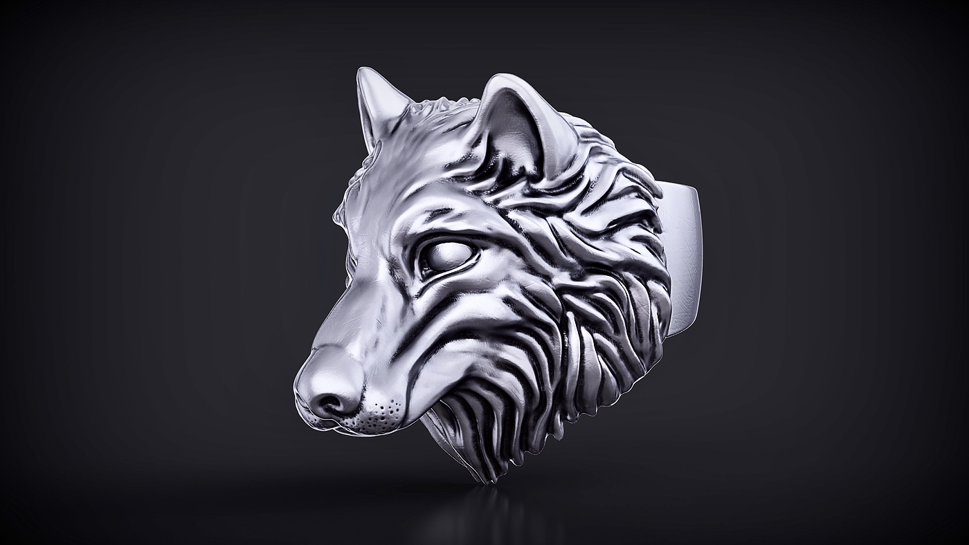 Zbrush，keyshot，wolf，Modeling and rendering，jewelry，Jewellery，