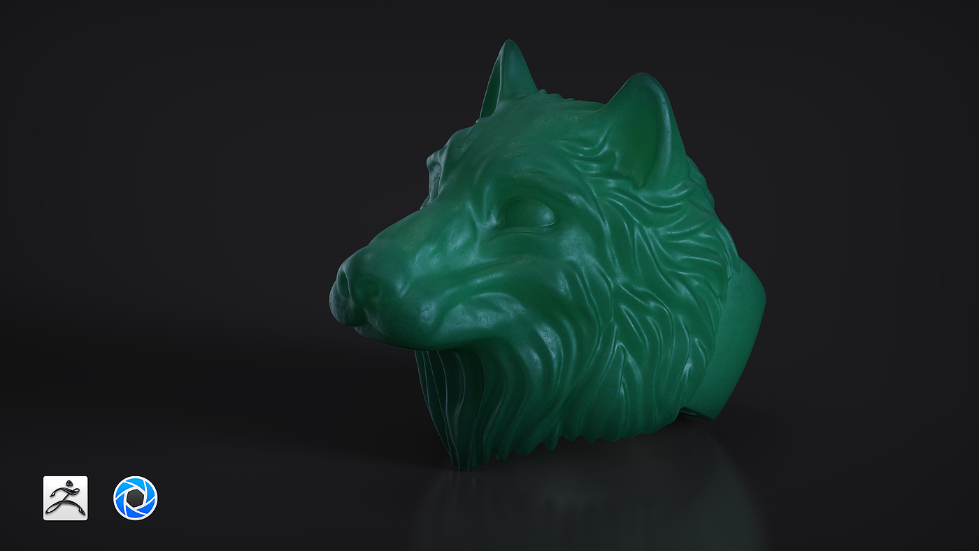 Zbrush，keyshot，wolf，Modeling and rendering，jewelry，Jewellery，