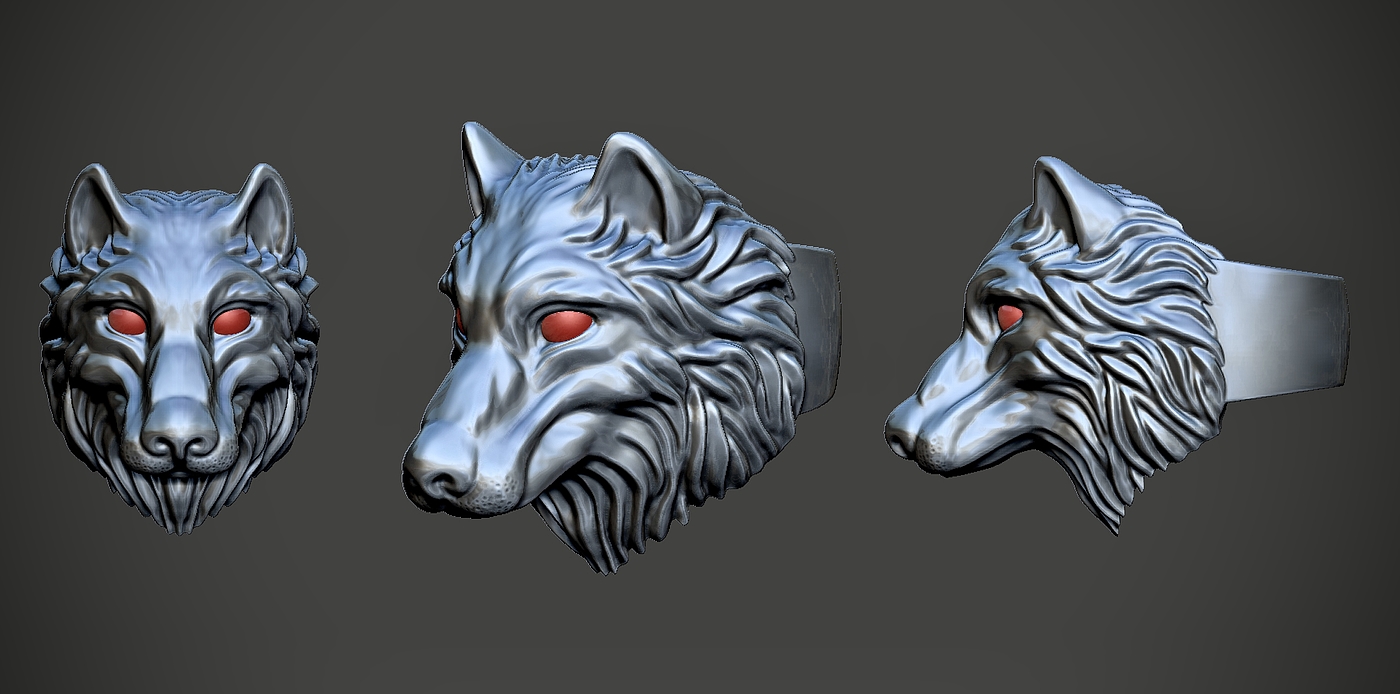 Zbrush，keyshot，wolf，Modeling and rendering，jewelry，Jewellery，