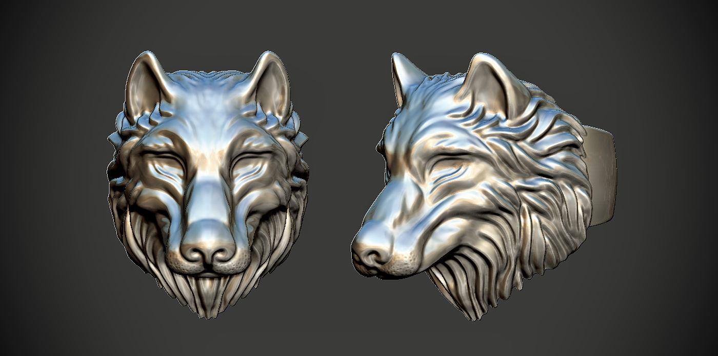 Zbrush，keyshot，wolf，Modeling and rendering，jewelry，Jewellery，