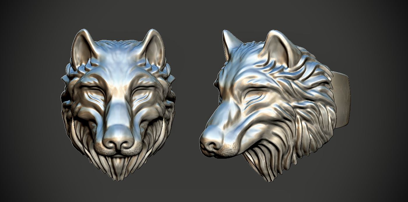 Zbrush，keyshot，狼，建模渲染，首饰，珠宝，