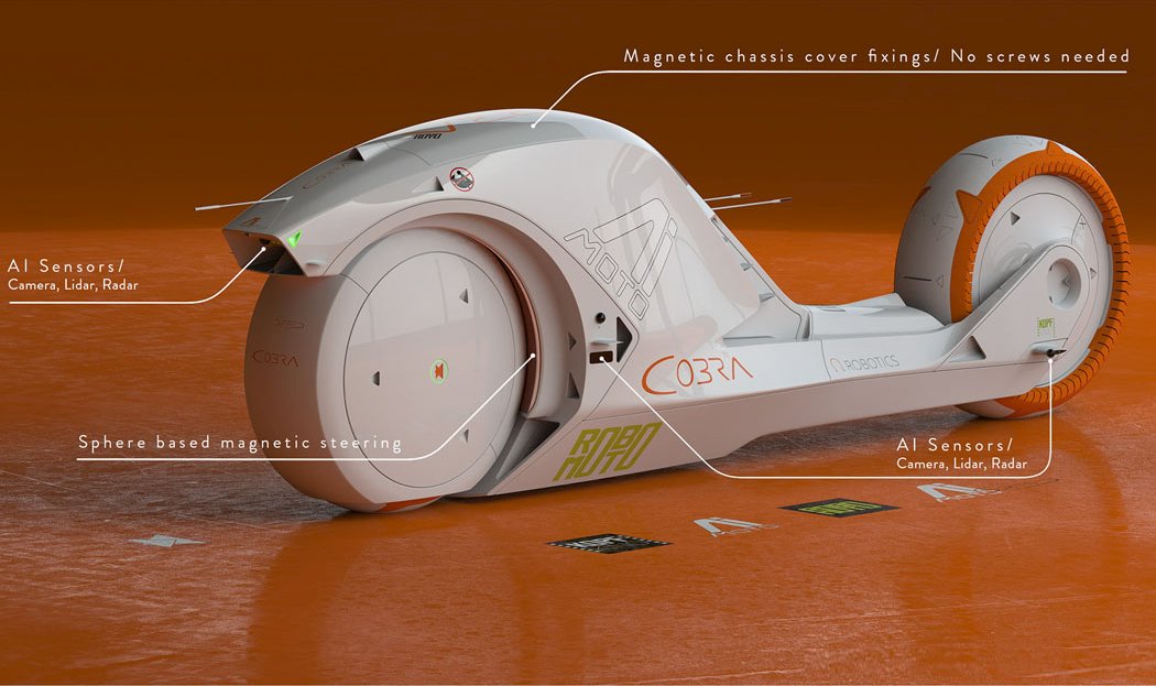 Cobra RoboMoto，Electric motorcycle，Virtual racing design，
