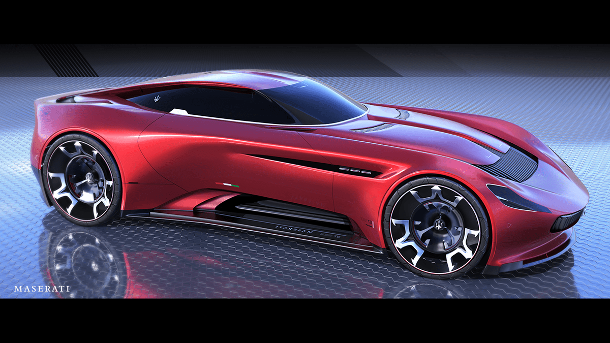 automobile，Maserati，concept，sketch，Electric，