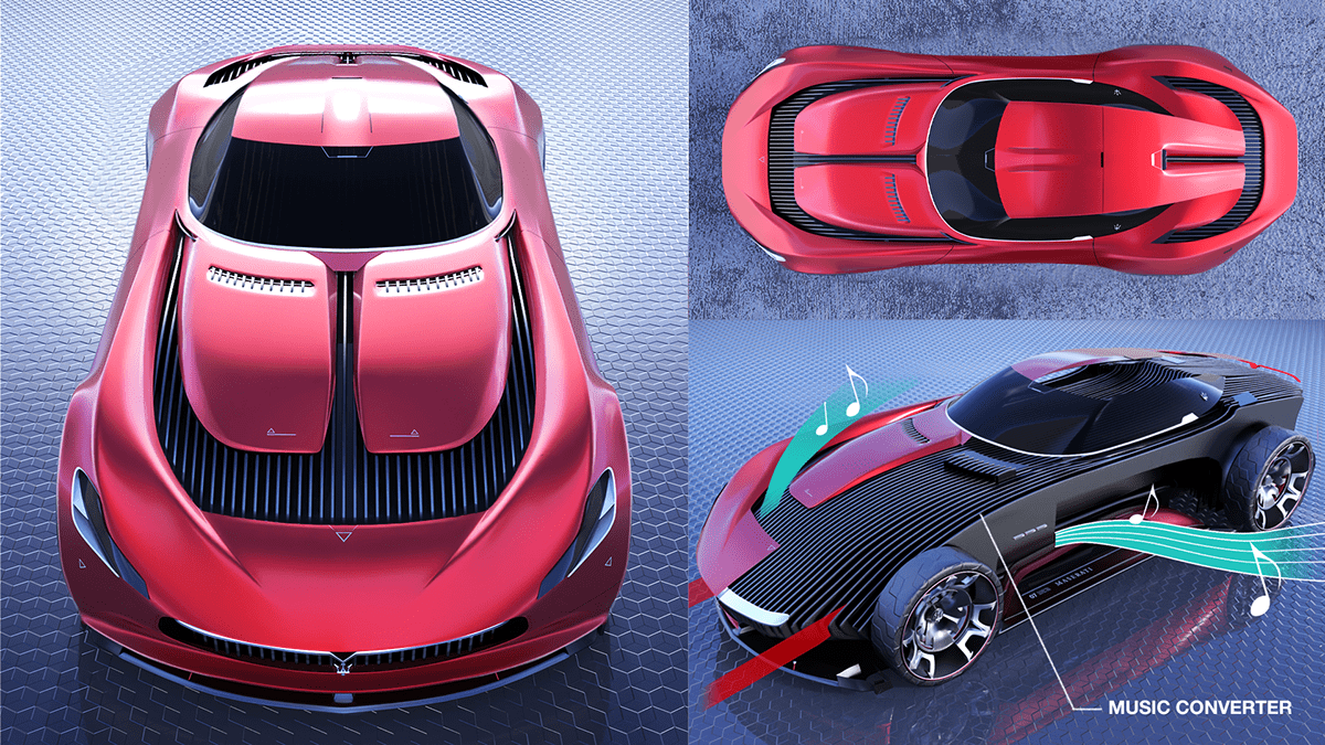 automobile，Maserati，concept，sketch，Electric，