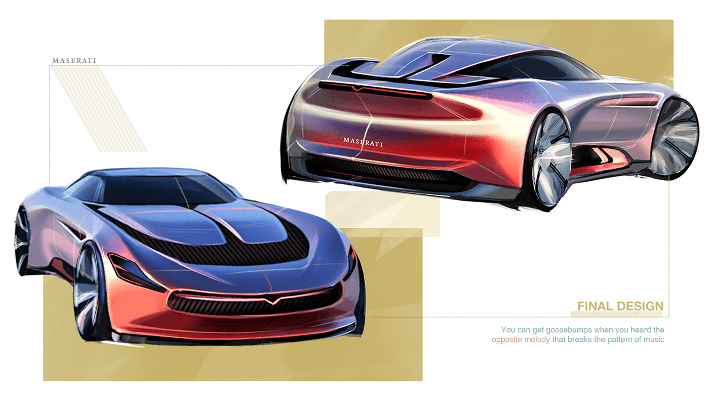 automobile，Maserati，concept，sketch，Electric，