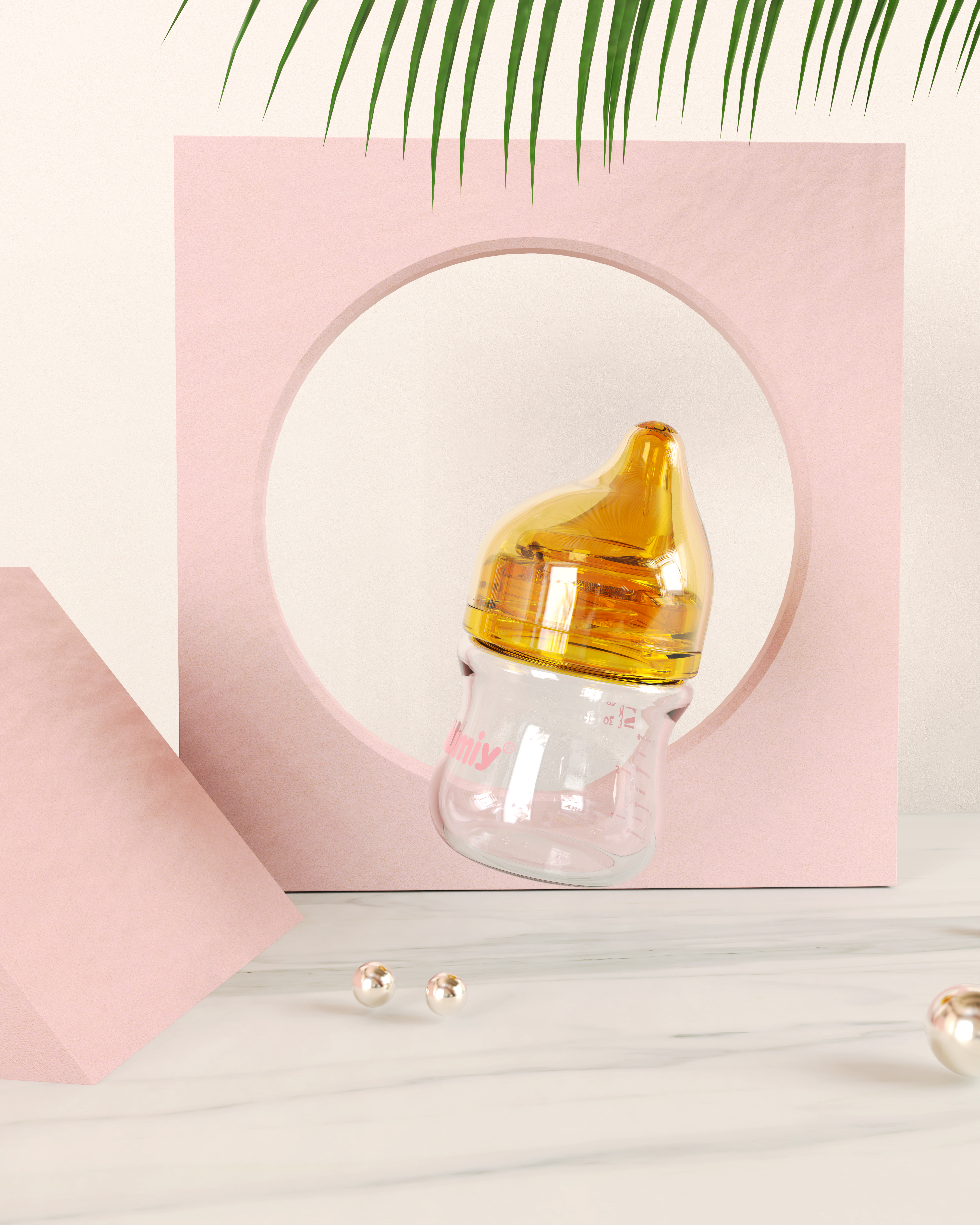 feeding bottle，Mother and baby，Bottle rendering，