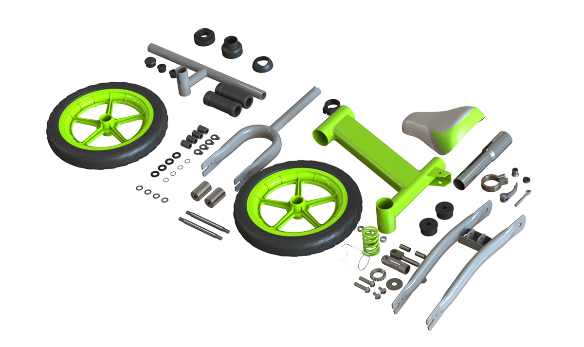 Children's Toys，Walker，spare parts，Model rendering，