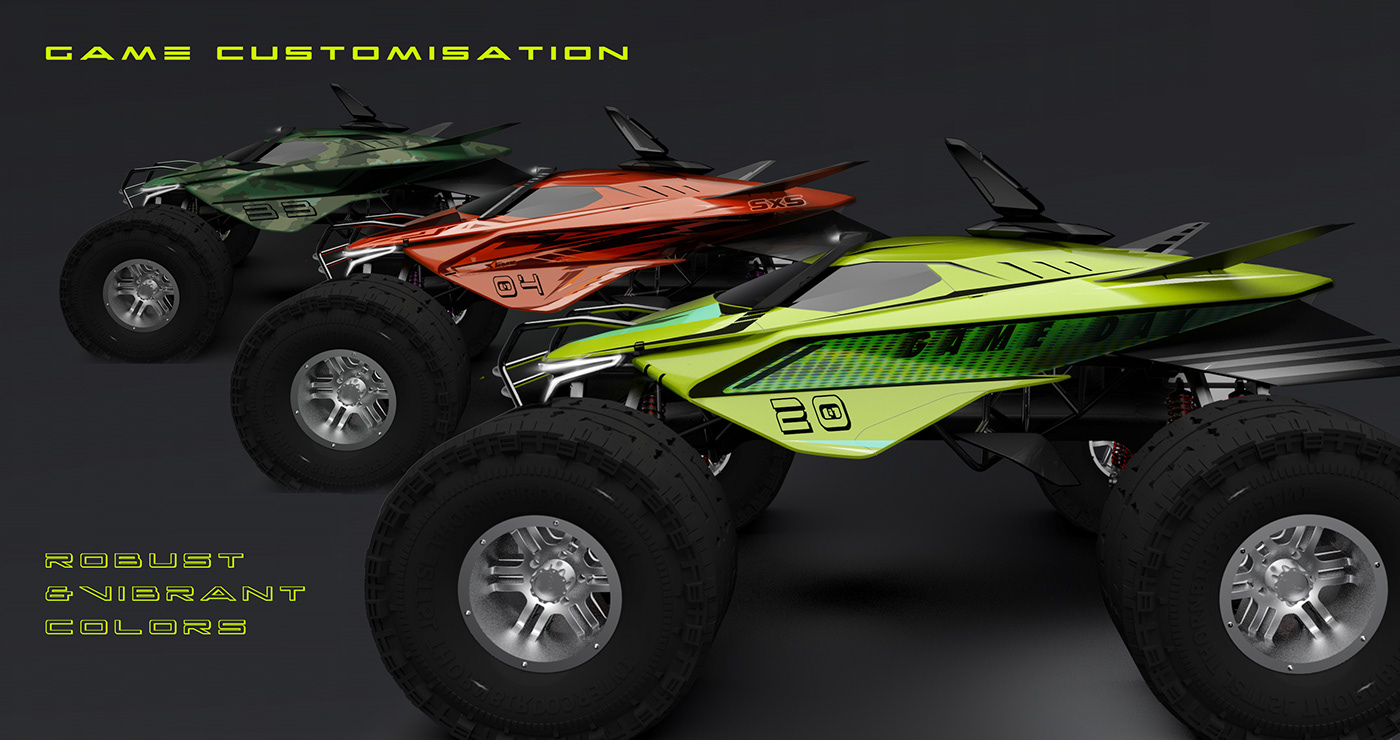 game，truck，Hand drawn，Modeling design，Monster truck，