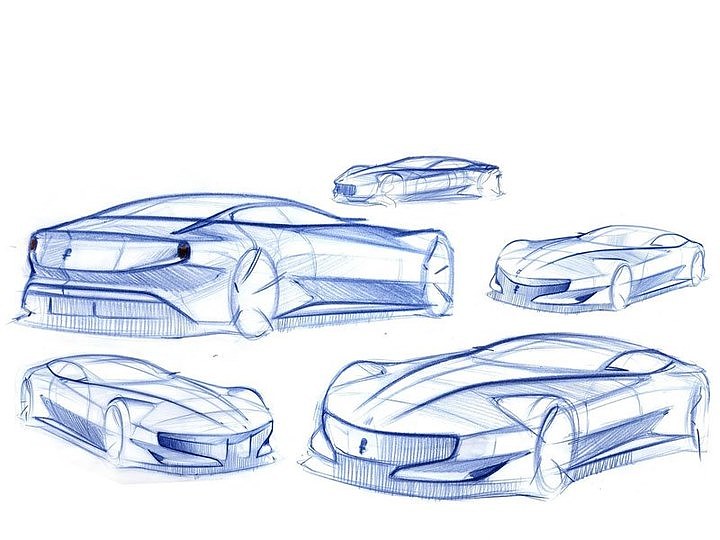 Hand drawn car，design sketch，sketch，