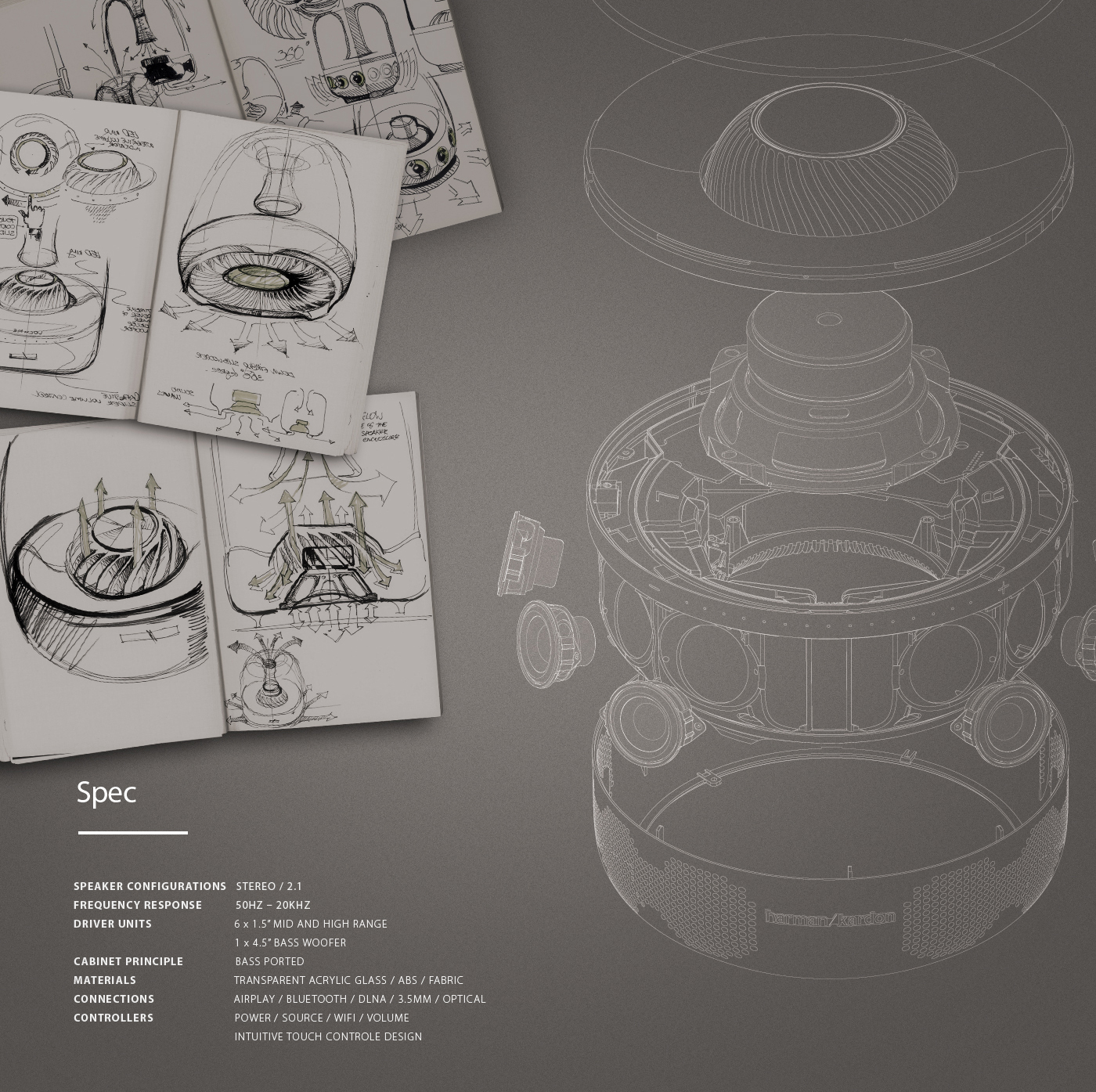 red dot，The Red Star，award-winning work，Aura home wireless audio，loudspeaker box，harman，cardon，