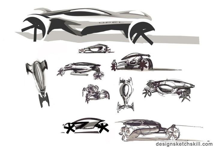 Hand drawn car，design sketch，sketch，