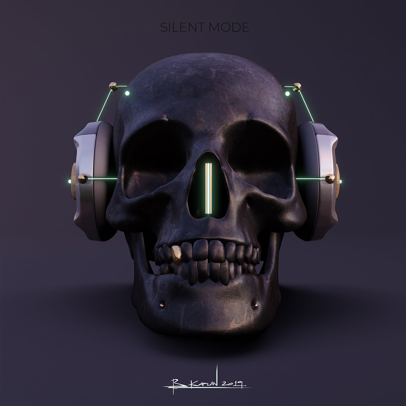 Silent MODE，headset，music，poster，Render，