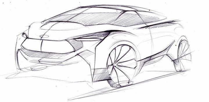 Hand drawn car，design sketch，sketch，