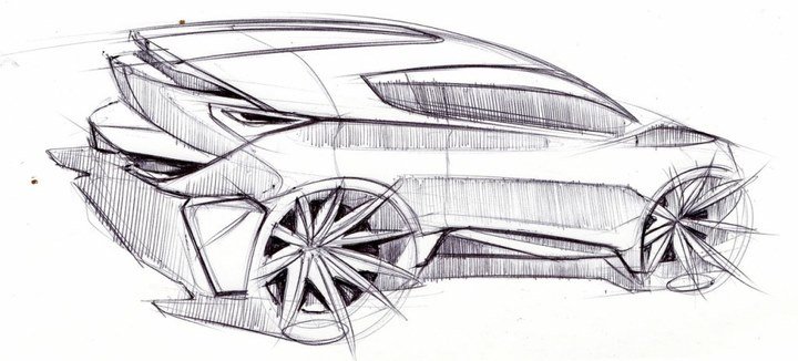 Hand drawn car，design sketch，sketch，